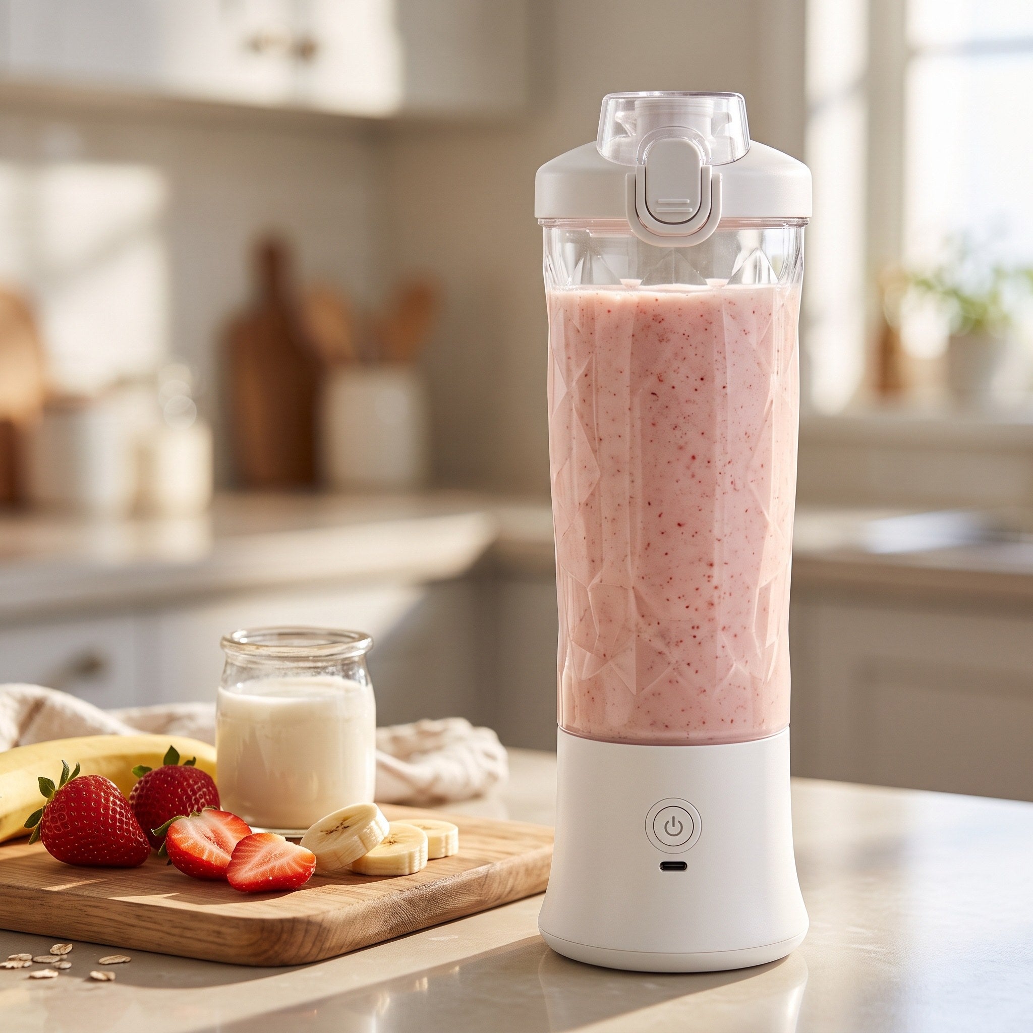 White Blend & Go blender ready for your smoothie